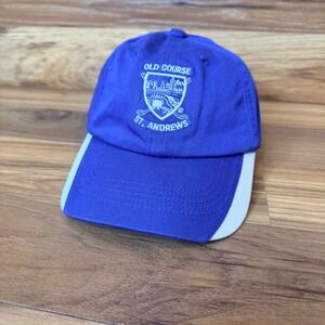 Tom Morris St Andrews Old Course Golf Hat Blue Adjustable Strapback Cap Scotland